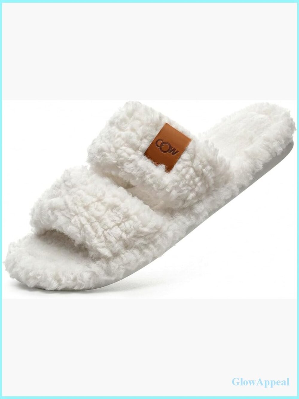 Open Toe Fuzzy Memory Foam House Slippers Non-Slip Sole
